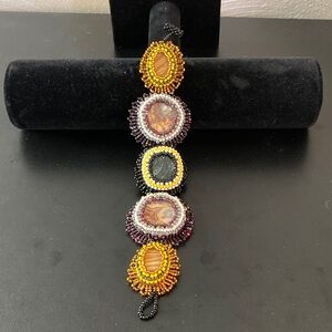 Handcrafted Beaded Bracelet with Multicolor Stones